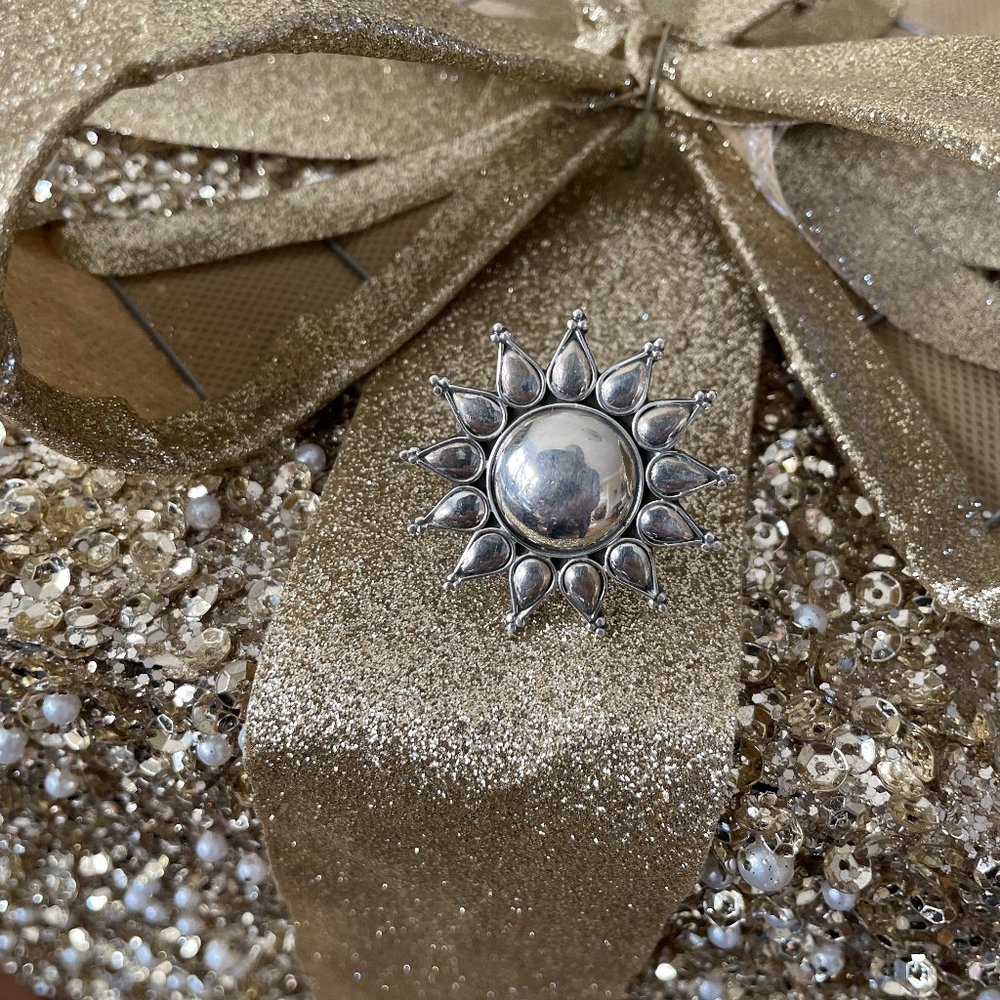 BOHO Sterling Silver Sunflower Ring